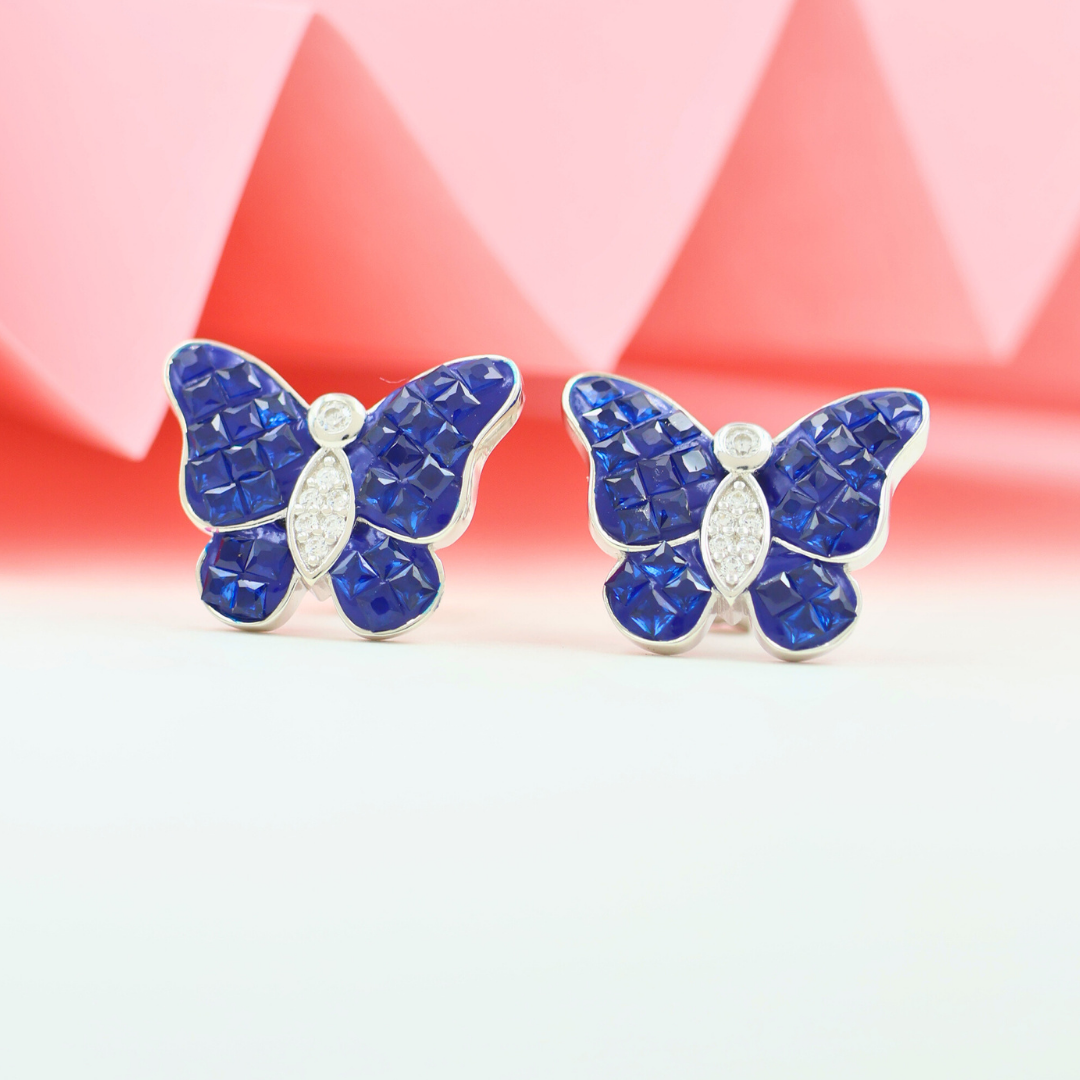Fancy Butterfly Earrings &Studs 925