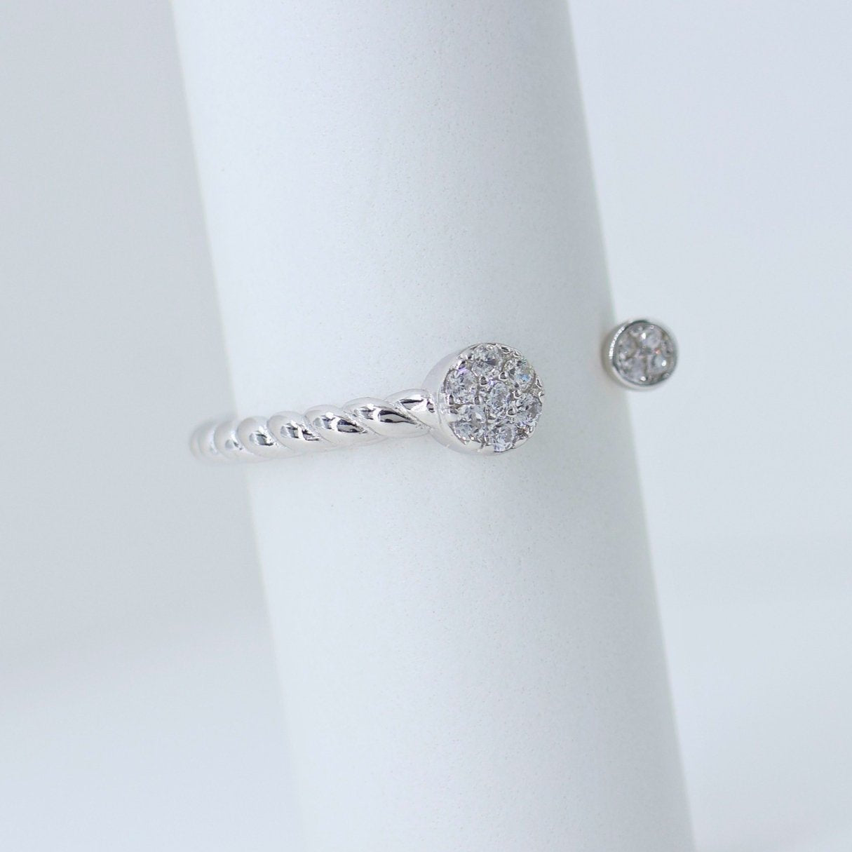 Set of 3 SILVER & Rose gold finishing silver ring (adjustable ring)925