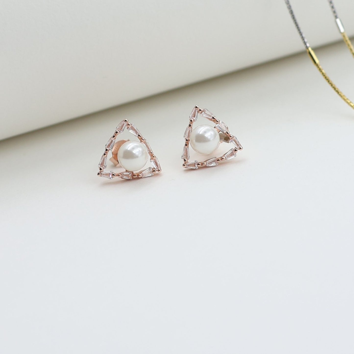 Rose Gold Pearl With Chain 925 Silver