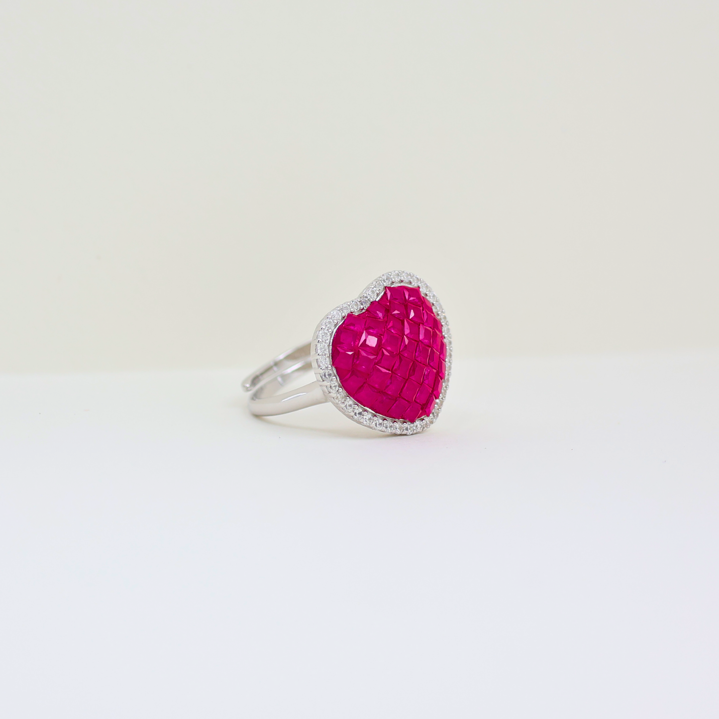 Beautiful Heart design Silver ring(adjustable ring)925