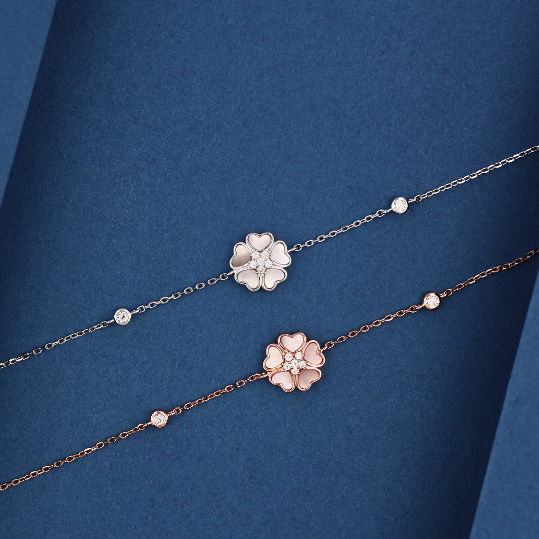 Rose Gold Heart Bracelet 925