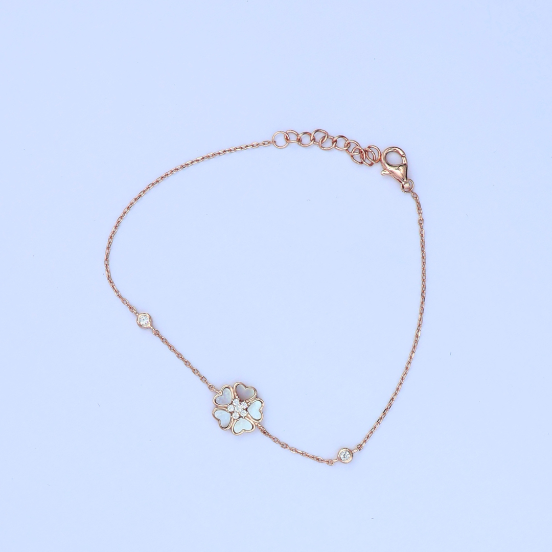 Rose Gold Heart Bracelet 925