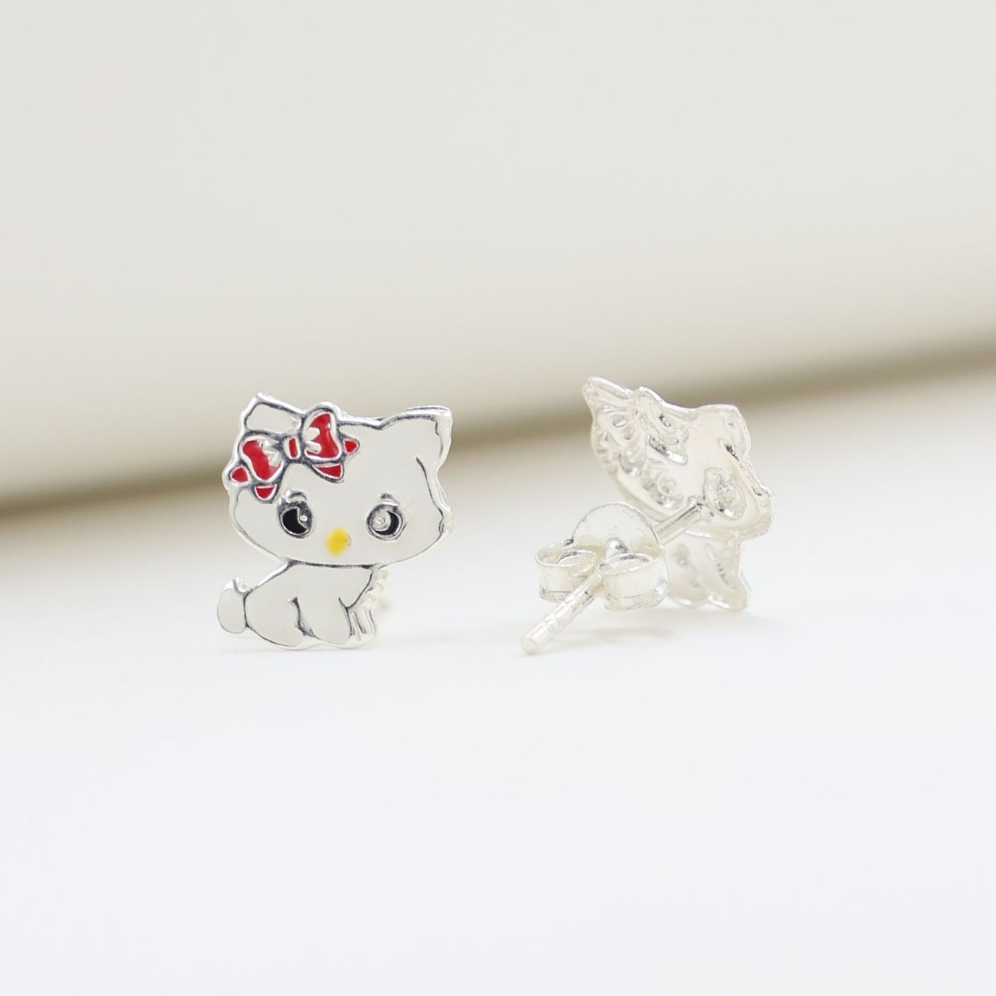 925 Silver Kitten Stud Earrings kids