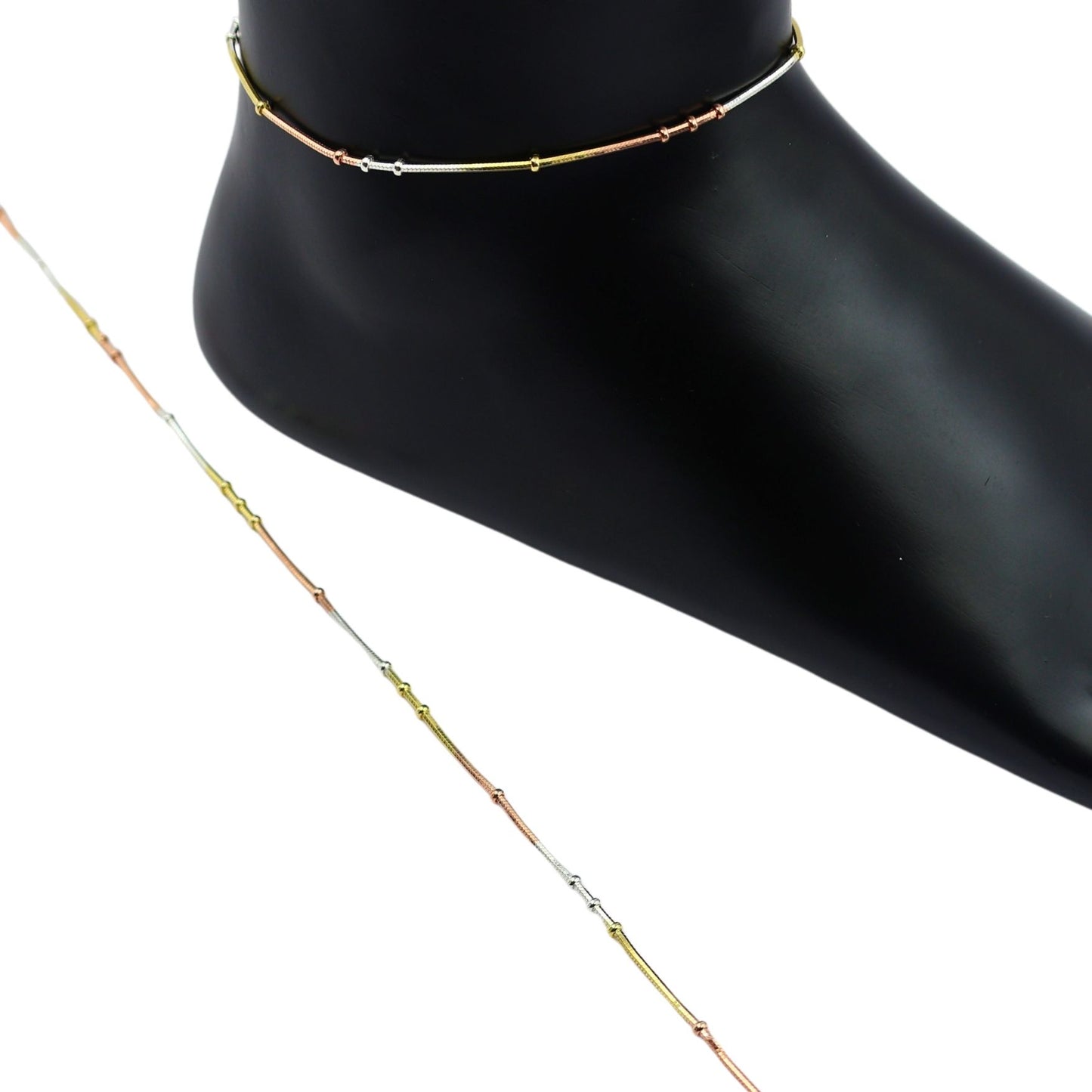 925 Silver Rose Gold Fancy Anklet