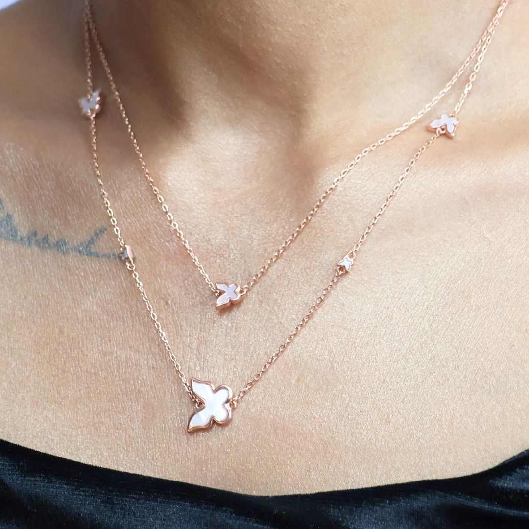 Rose Gold butterfly Fancy Chain 925