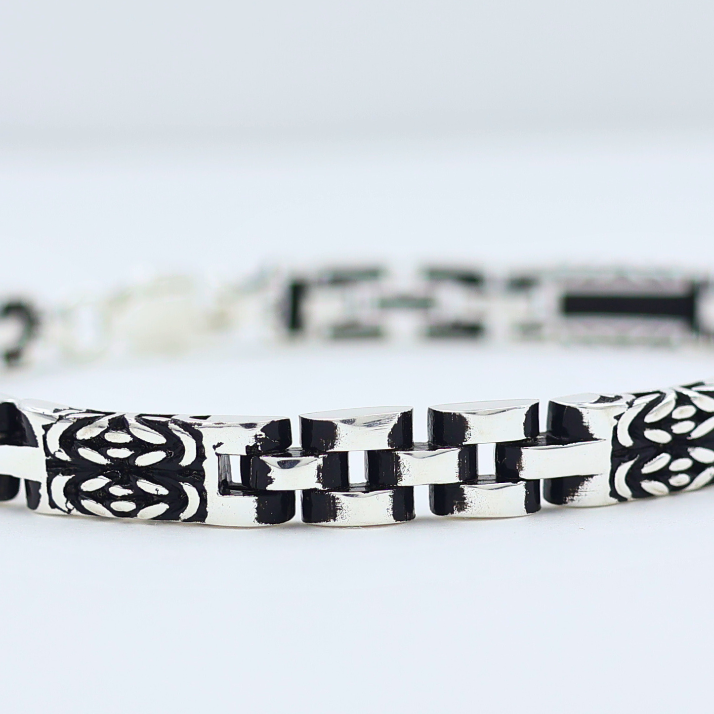 Oxidised unique Mens Bracelet Silver 925