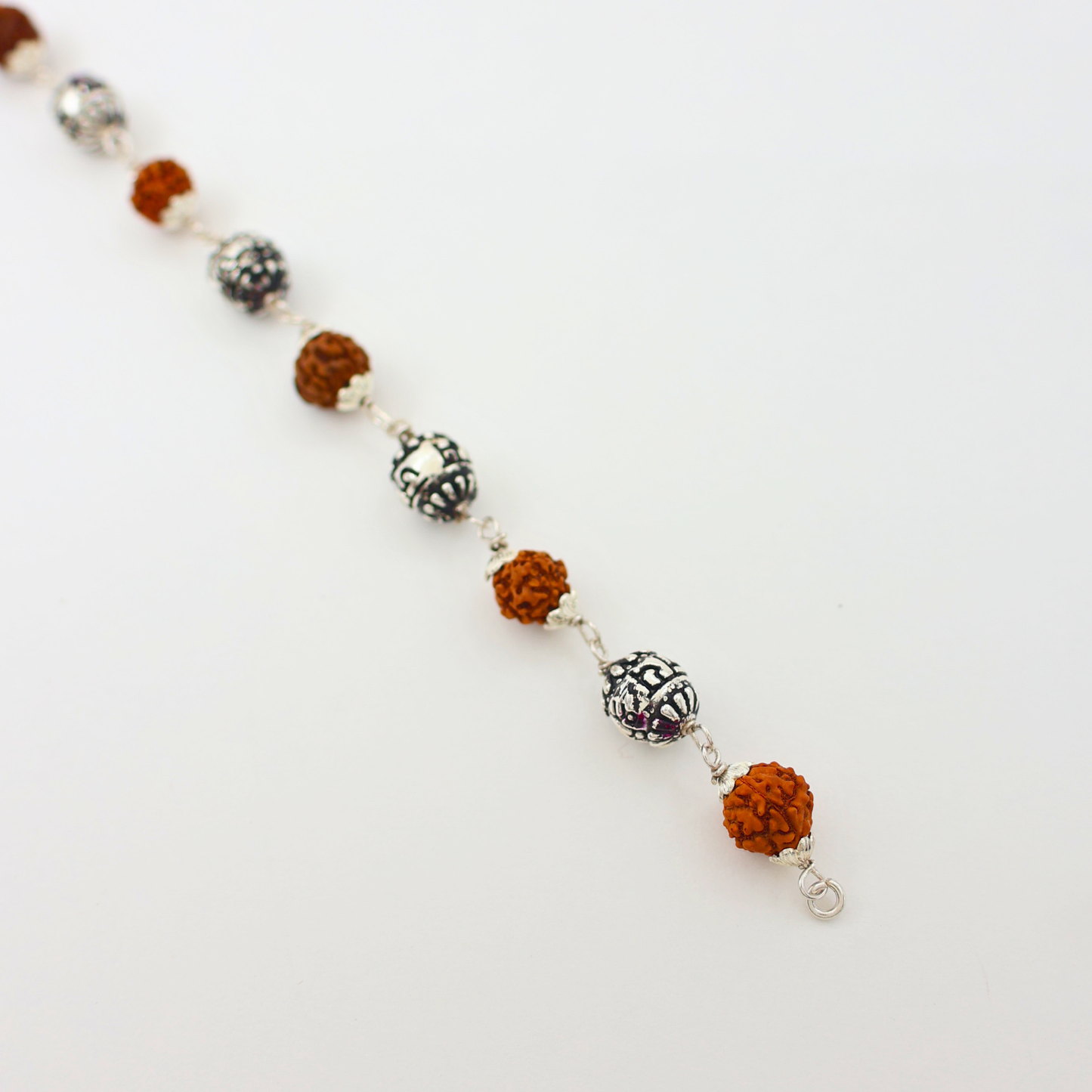 Rudraksha Mens Bracelet Silver 925