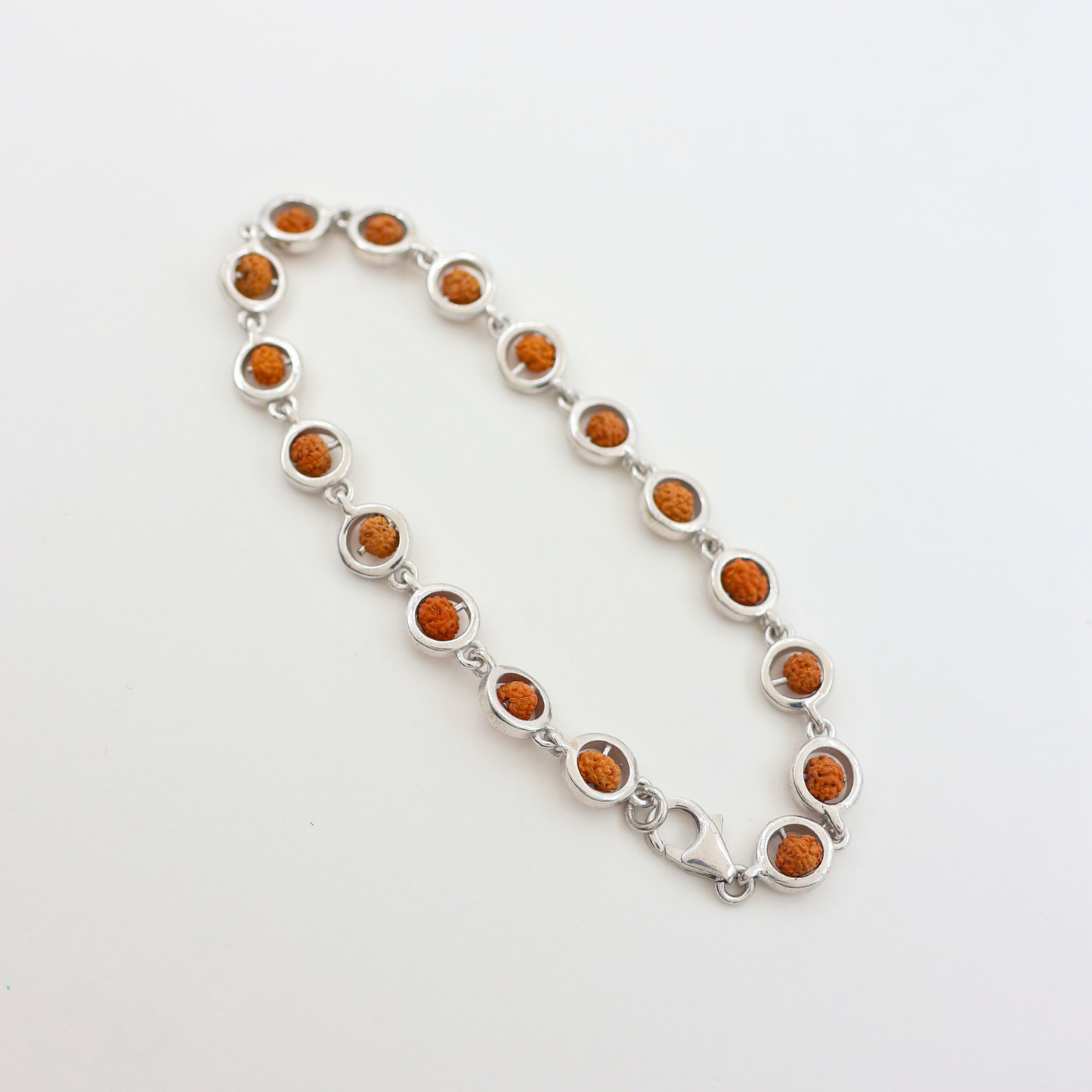 Rudraksha Mens Bracelet Silver 925