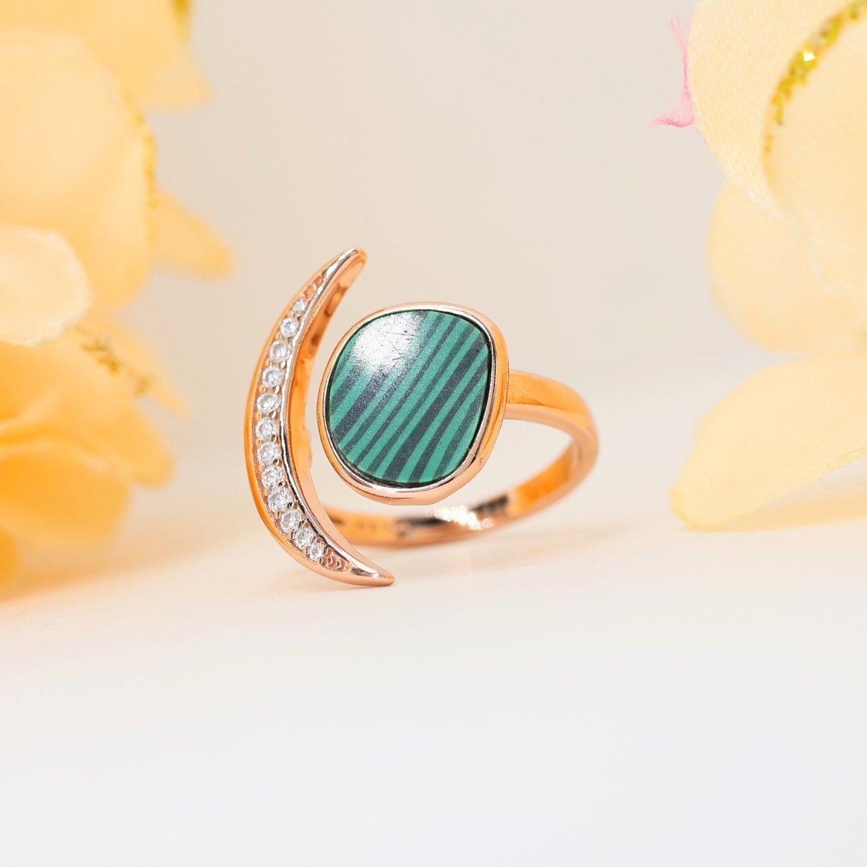 Unique silver ring moon design (adjustable ring)925