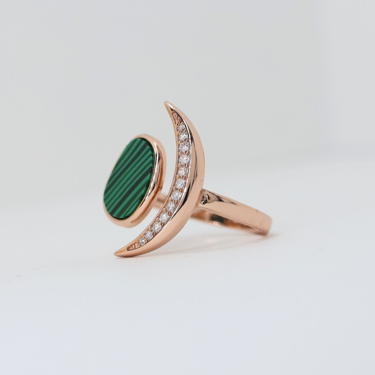 Unique silver ring moon design (adjustable ring)925