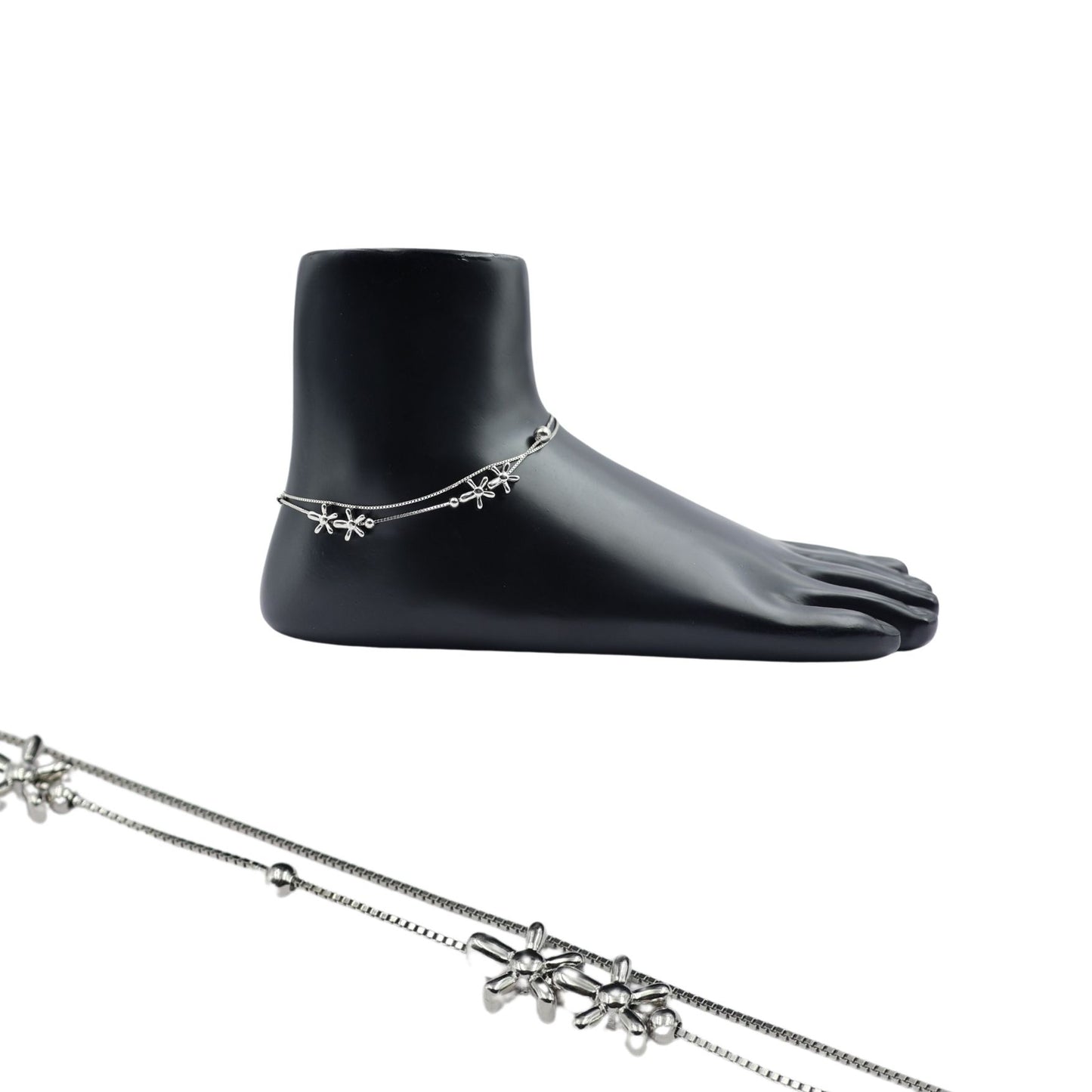 925 Silver Flower Anklet
