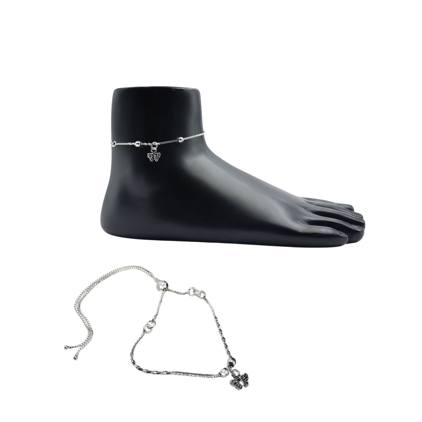 925 Silver Butterfly Anklet