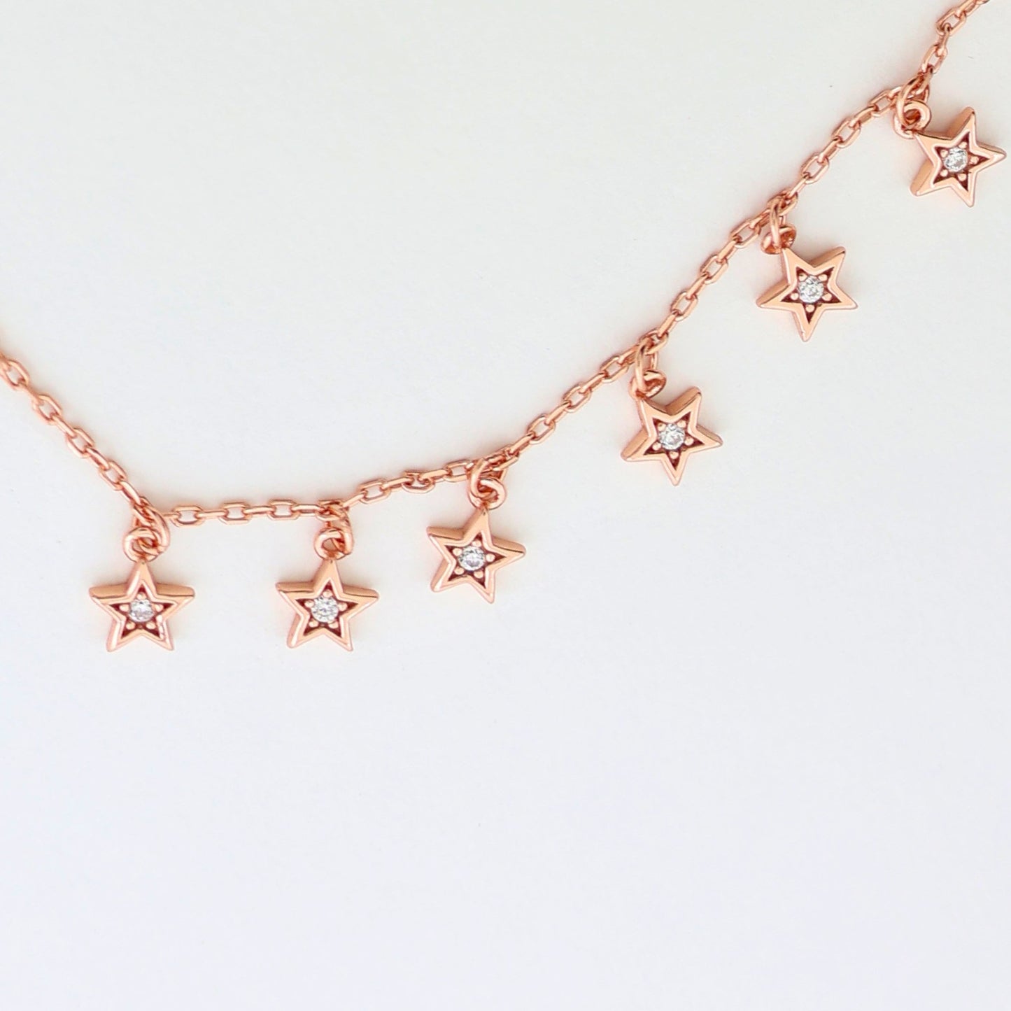 Rose Gold Star Bracelet 925 Silver