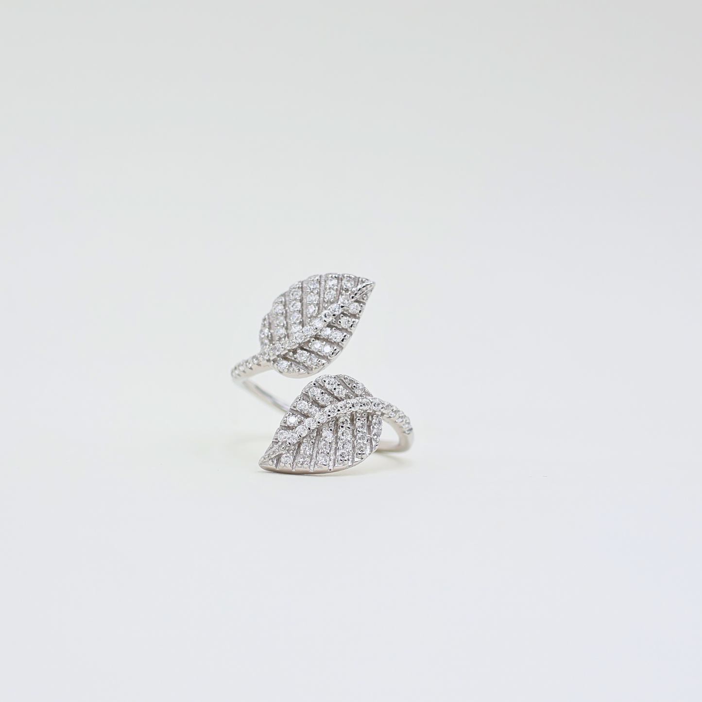 Leaf Design Silver finish Ring(adjustable ring)925