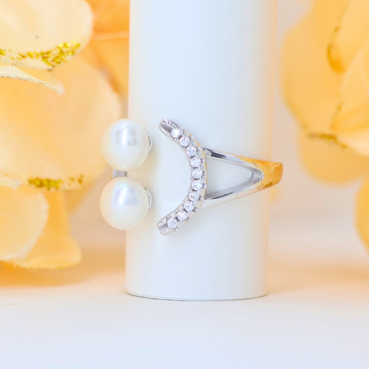 Allure pearls Silver ring (adjustable ring)925