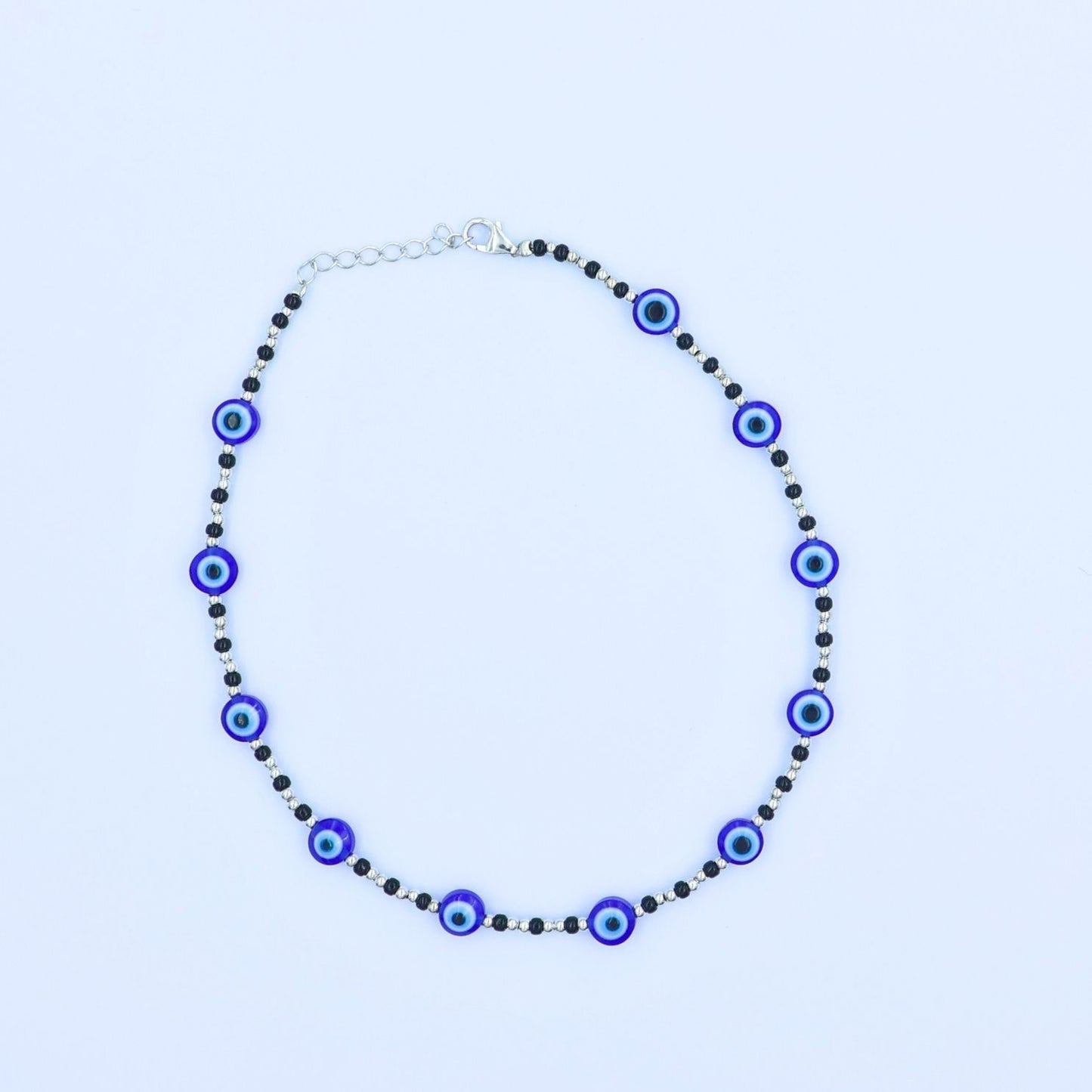 Silver Evil Eye Single Anklet 925