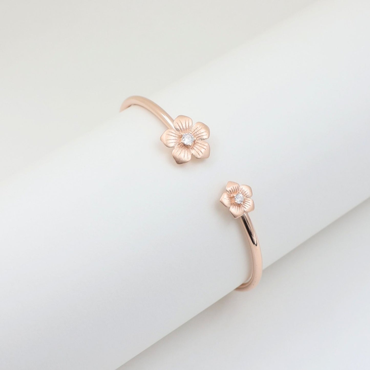 Rose Gold flower 925 Silver Kada