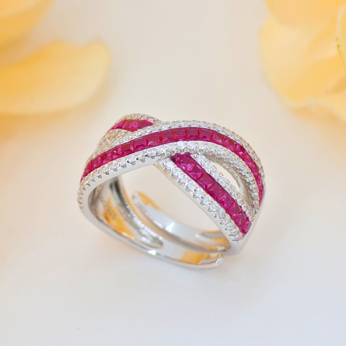Twinkling Fancy Silver Ring (adjustable ring)925