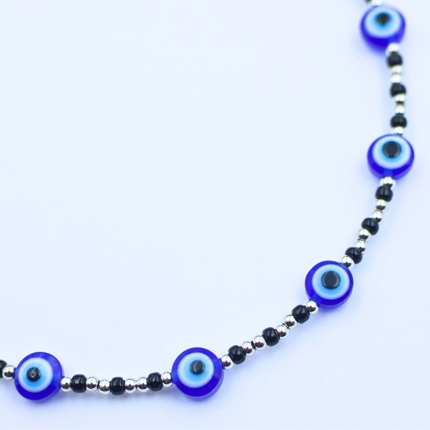 Silver Evil Eye Single Anklet 925