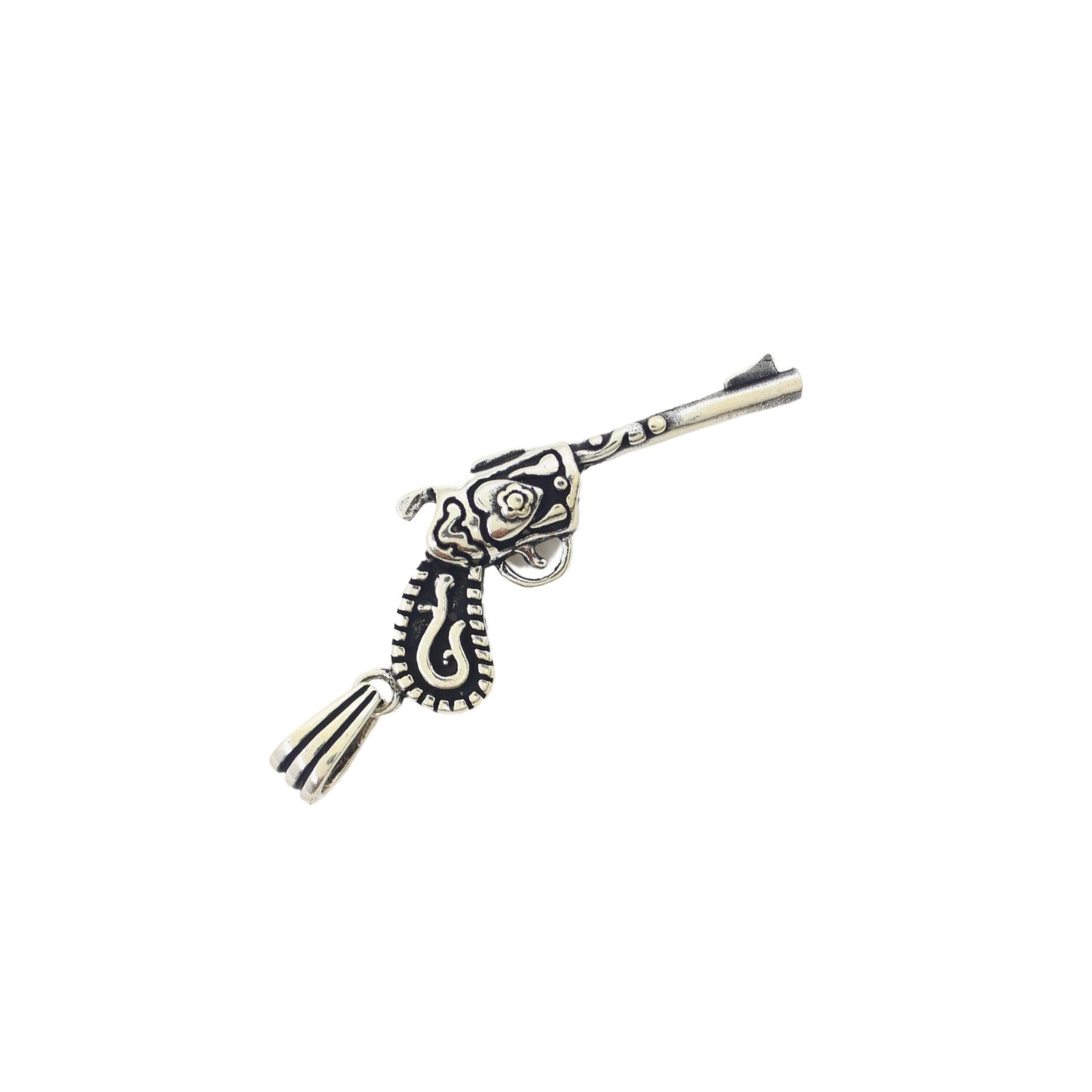 925 Style Sterling Silver Gun Charm Pendant