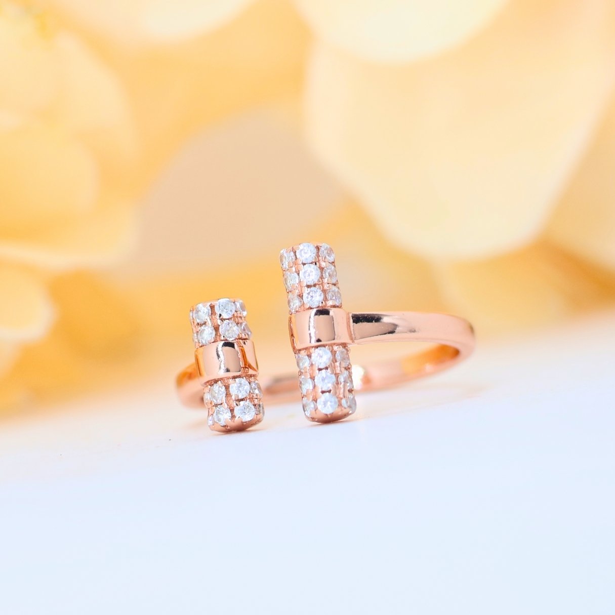 Allure gold finishing Rosegold silver ring (adjustable ring)925