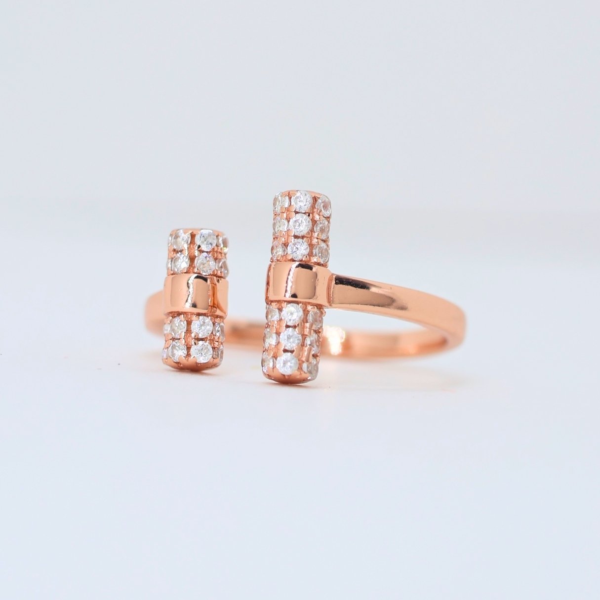 Allure gold finishing Rosegold silver ring (adjustable ring)925