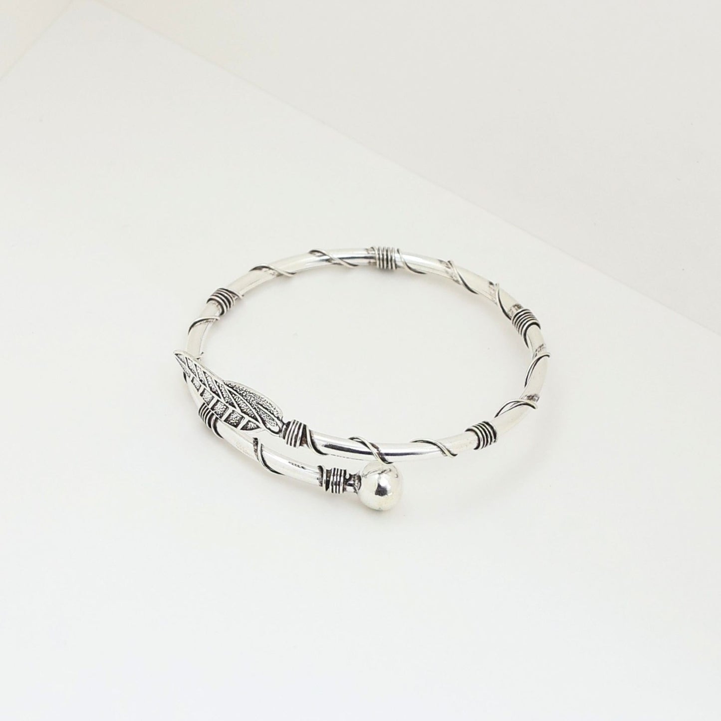 Leafy Ladies Silver Kada 925