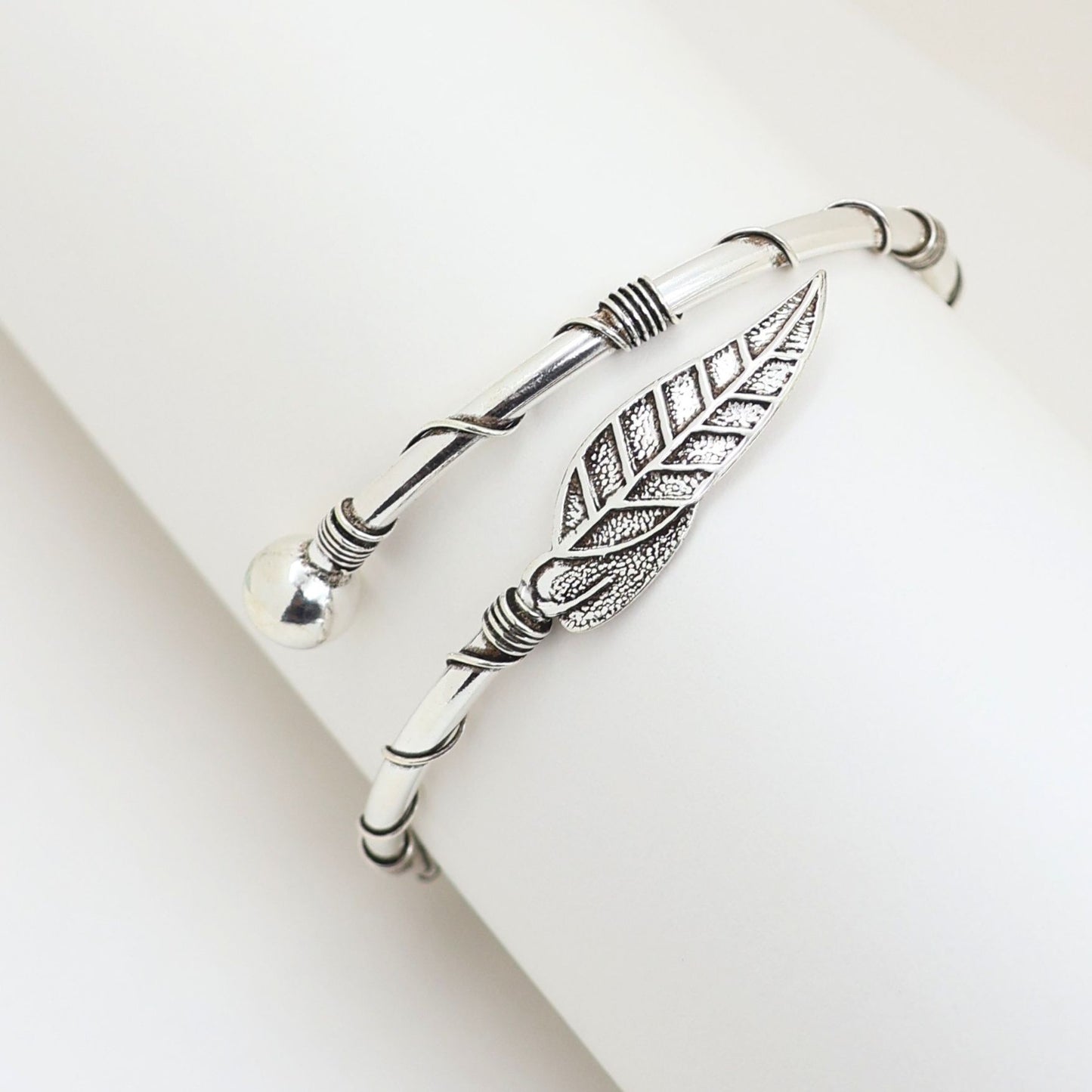 Leafy Ladies Silver Kada 925