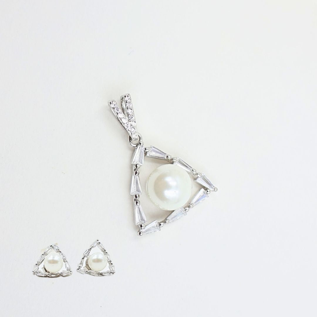 Only Silver Pendant Earring Set