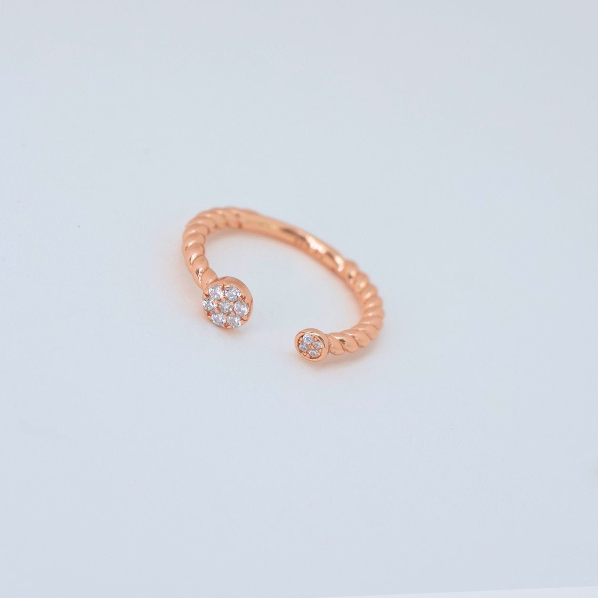 Set of 3 SILVER & Rose gold finishing silver ring (adjustable ring)925