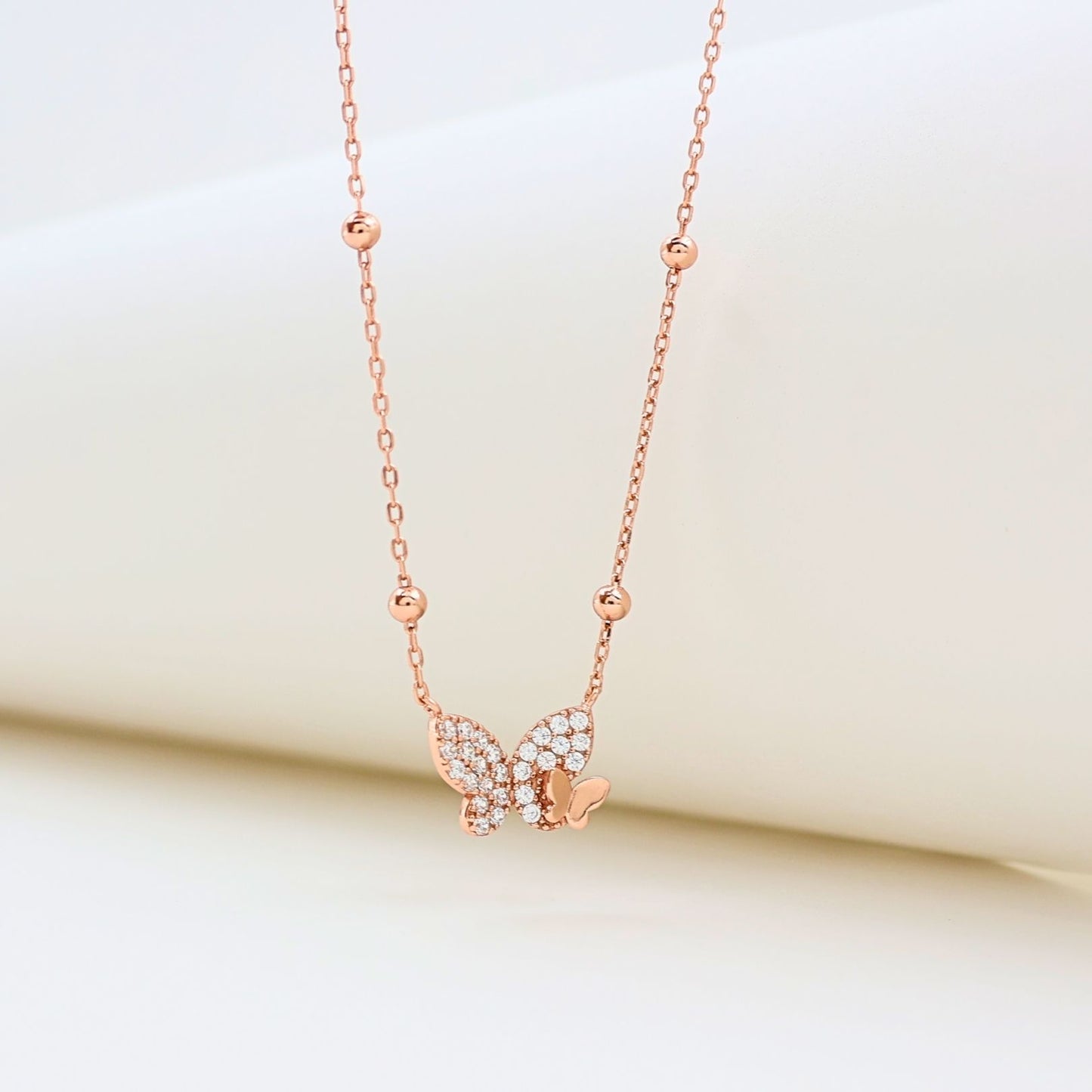 Rosegold finishing Fancy Silver Chain 925