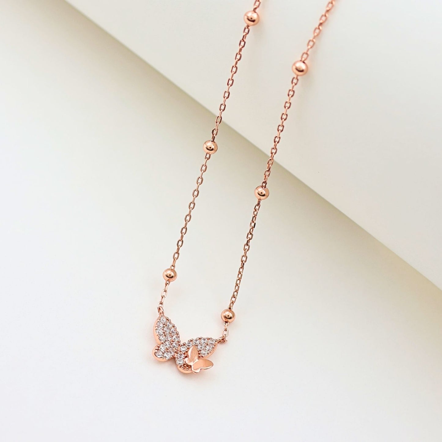 Rosegold finishing Fancy Silver Chain 925