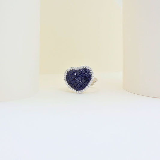 Beautiful Heart design Silver ring(adjustable ring)925