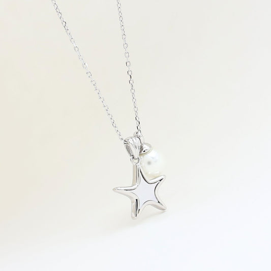 Silver Star & perol Chain 925