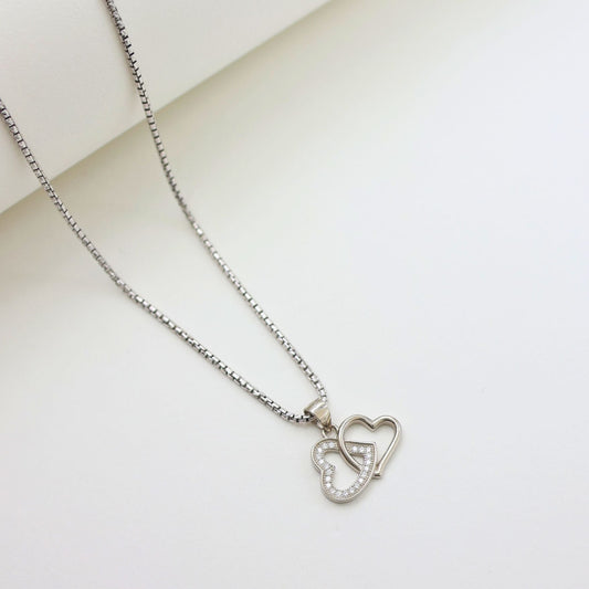 925 Silver Heart Pendant Set