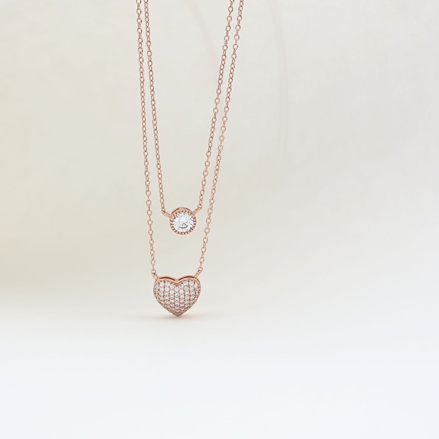 Heart Allure Fancy Rosegold Silver Chain 925