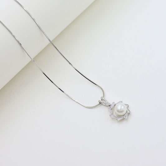 925 Silver Pearl Set With Link