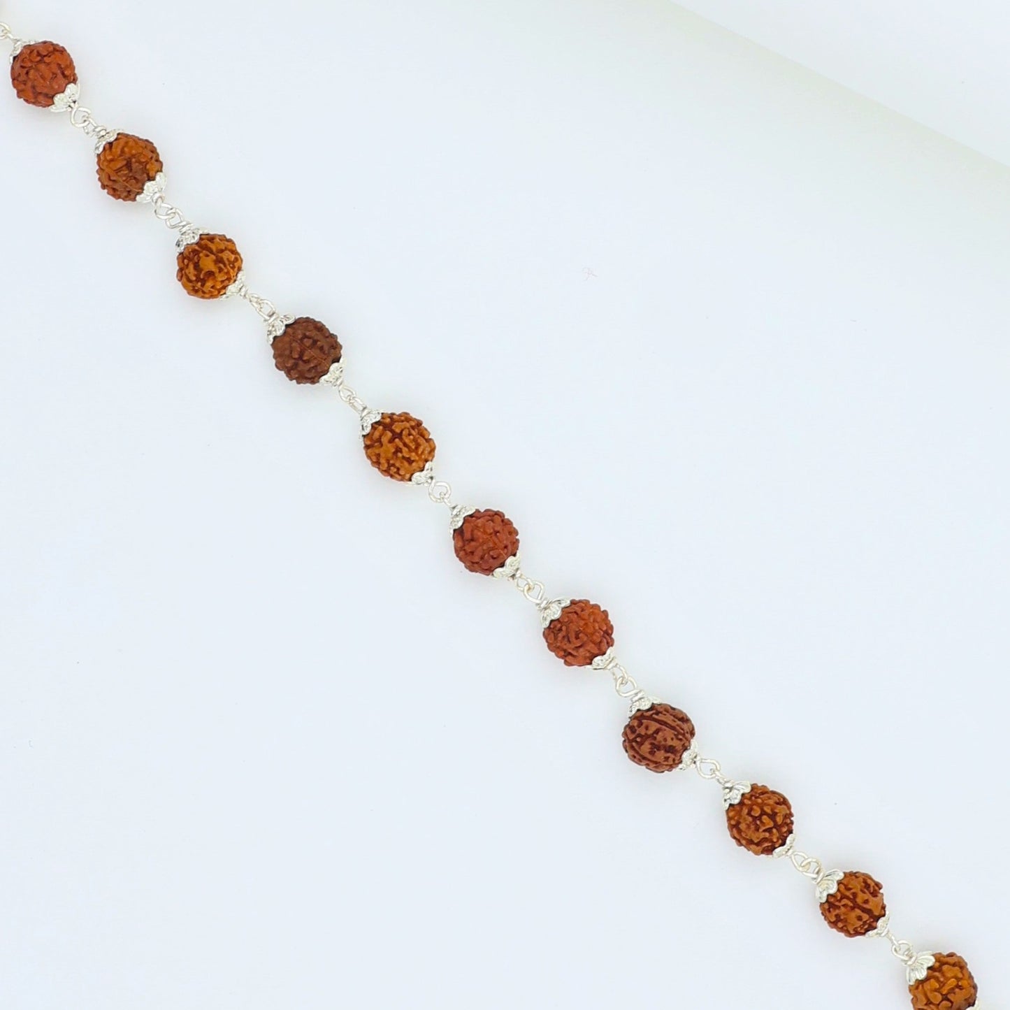 Rudraksha Gents Bracelet In Silver Small Beads 925 Silver