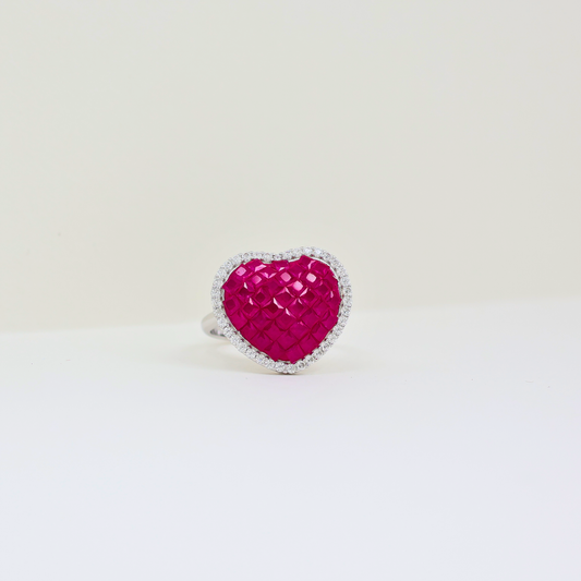 Beautiful Heart design Silver ring(adjustable ring)925