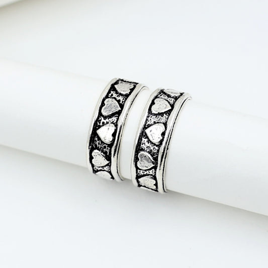 925 silver Heart Toe ring fancy bicchiya