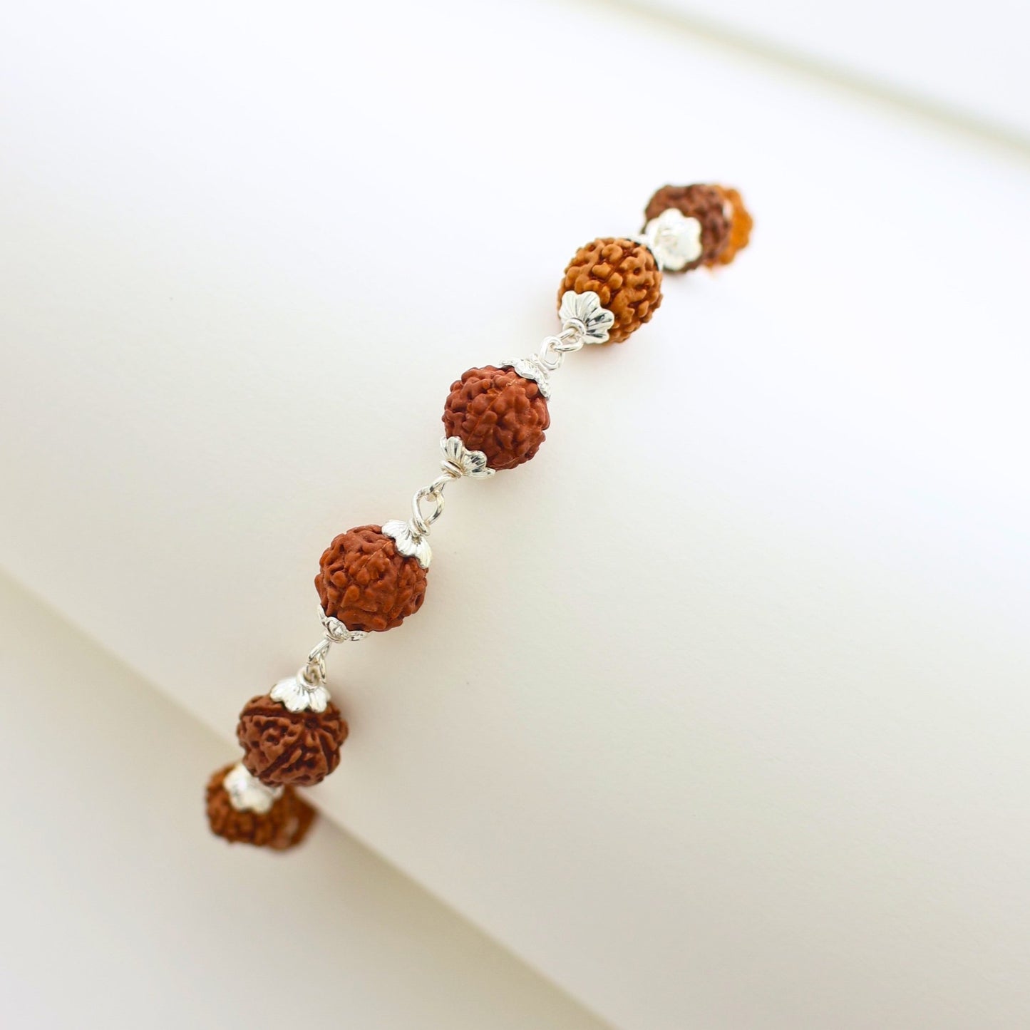 Rudraksha Gents Bracelet In Silver Small Beads 925 Silver