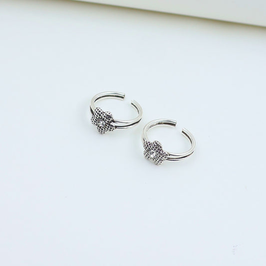 925 Silver Floral Fancy Toe Ring Bichhiya
