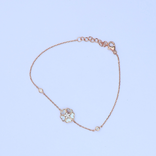 Rose Gold Heart  Bracelet 925
