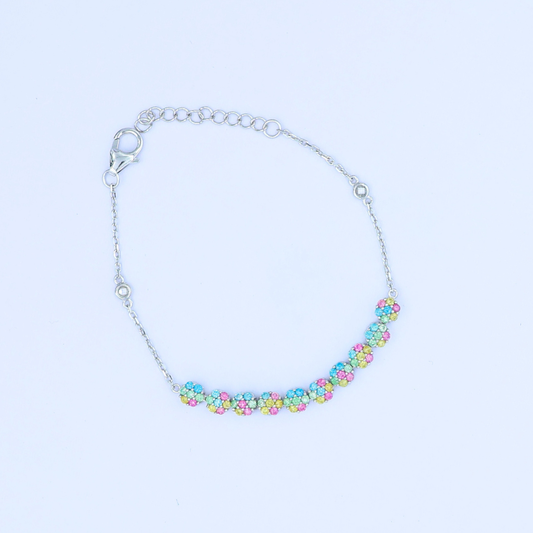 Silver Colourful  Fancy  Bracelet 925