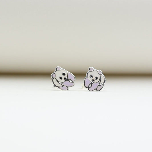 925 Silver Kids Teddy Bear Stud Earrings