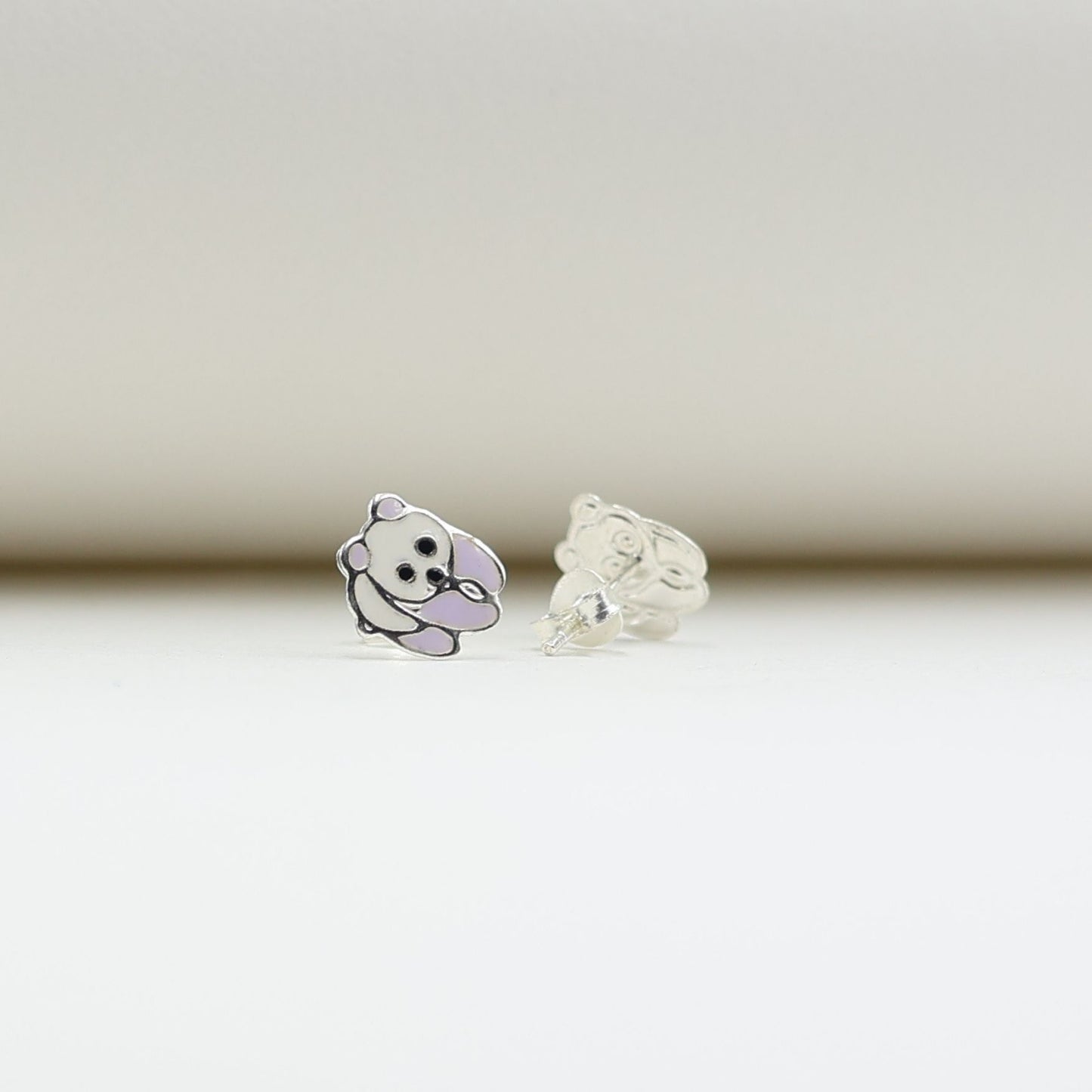 925 Silver Kids Teddy Bear Stud Earrings