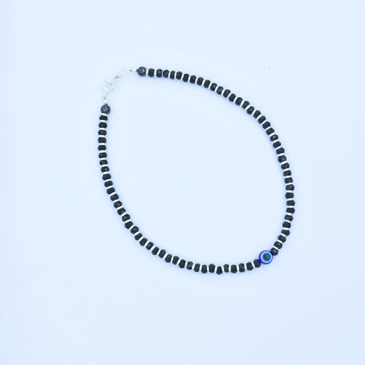 Silver Evil Eye Single Anklet 925