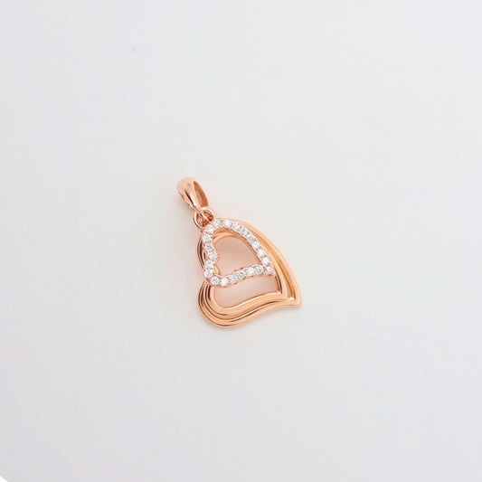 Rose Gold Heart Pendant 925 Silver