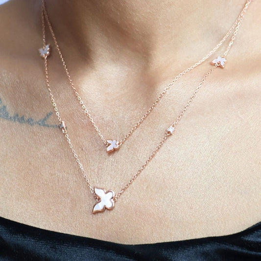 Rose Gold butterfly Fancy Chain 925