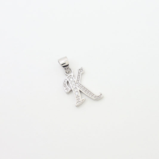 925 Sterling Silver Alphabet "K"